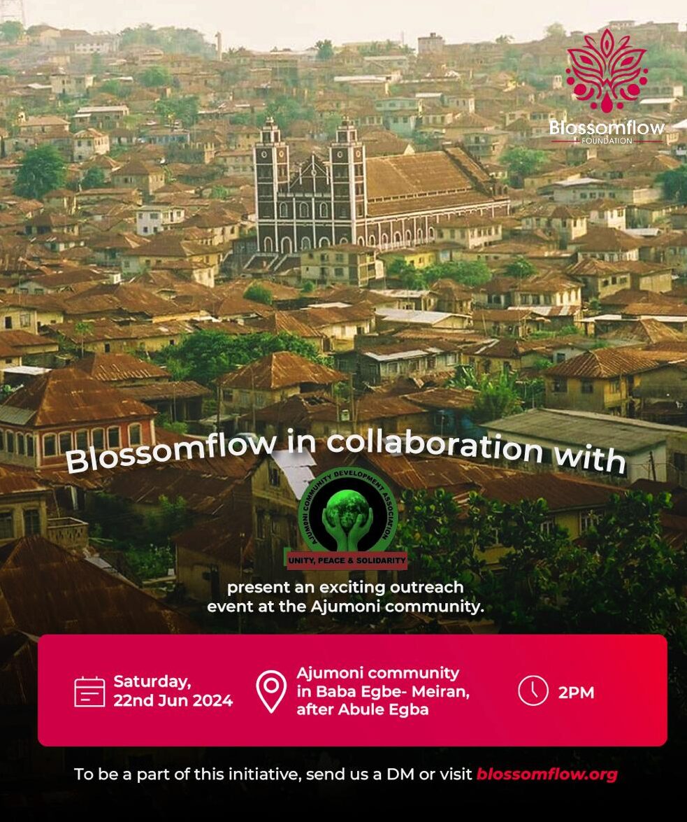 Blossomflow Foundation community outreach event in Ajumoni, empowering residents