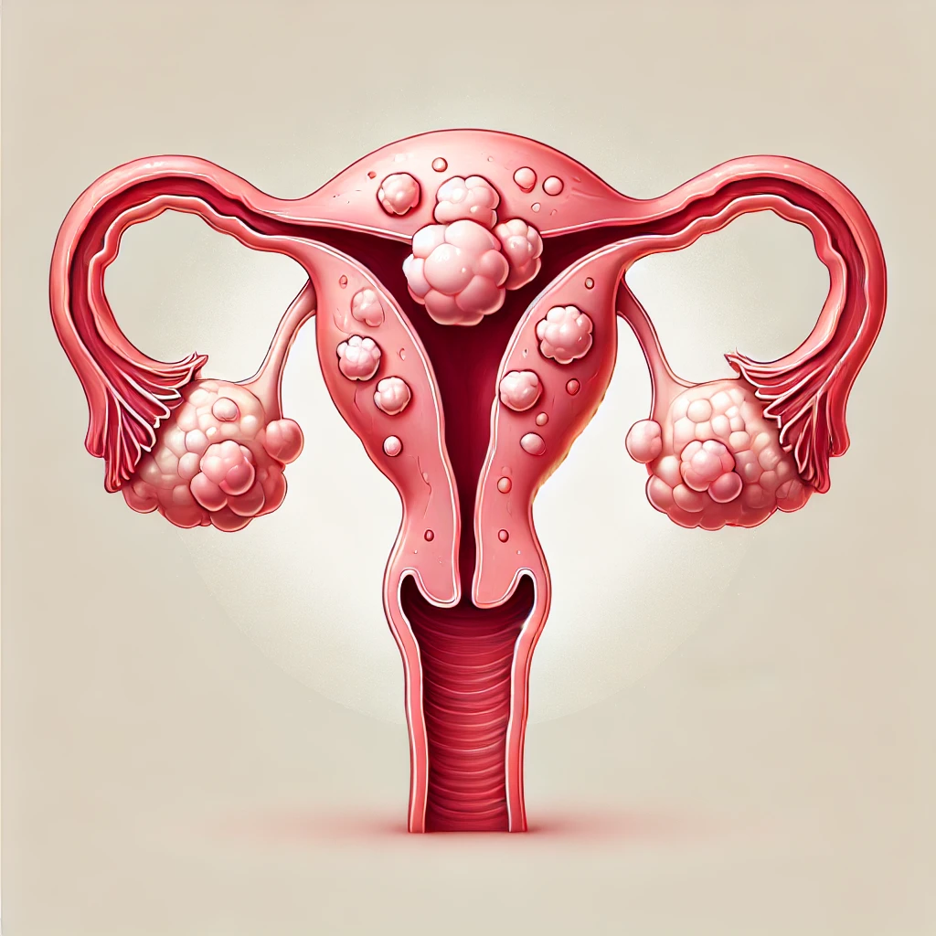 Fibroids are non-cancerous growths in or around the uterus, affecting many women.