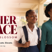 Be Her Peace film cover showing a schoolgirl and her mentor in a school corridor.